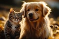 Smiles abound as a purebred dog and kitten frolic together