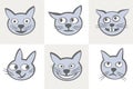 Smiles cats icon set.