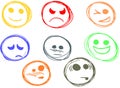 amazing set of Smiles expression sketch isoalted