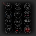 Smiles. Icons emoticons. Emotions. Funny Face. Royalty Free Stock Photo