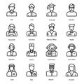 Emoticons and Avatars Line Icons Set