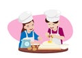 Smiles of men and women Who are making a cake.Have fun baking, cooking or baking. Lovely couples are enjoying their hobbies Royalty Free Stock Photo