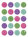 Smiles vampires icons colored set Royalty Free Stock Photo