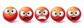 Smiley angry face vector set. Smileys emoticon mad, evil, angry and cruel red icon collection Royalty Free Stock Photo