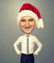 Smiley bighead man in santa hat Royalty Free Stock Photo