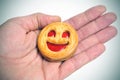 Smiley biscuit Royalty Free Stock Photo