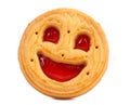 Smiley biscuit on a white background. Royalty Free Stock Photo