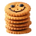 Smiley Biscuits on Transparent Background - Ai Generated Royalty Free Stock Photo