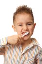 Smiley boy cleans a teeth