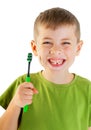 Smiley boy cleans a teeth Royalty Free Stock Photo