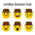 smiley brown hat language chat emoticons Royalty Free Stock Photo