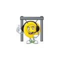 Smiley chinese gong cartoon character design wearing headphone