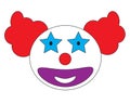 Smiley clown face icon vector