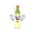 Smiley clown serum cartoon character design concept