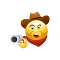 Smiley cowboy with a gun