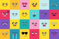 Smiley, cute emoji sticker set