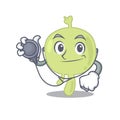 Smiley doctor cartoon character of lymph node with tools