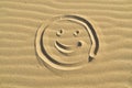 Smiley drawn in the sand
