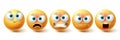 Smiley emoji angry vector set. Smileys sad and serious yellow faces collection