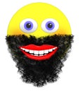Smiley Emoji With Big Beard and a Smiling Mouth Royalty Free Stock Photo