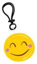 Smiley emoji smiling face emotion metal keychain for cycle, car, and bike for men and women with a key ring, vector or color