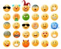 Smiley emoji vector set. Smileys yellow icon in funny, sick, dizzy and cold facial expressions isolated in white background. Royalty Free Stock Photo