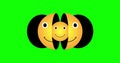 Smiley emojy loop animation. Animation of a smiling emoticon isolated on green screen. 4K resolution.