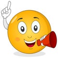 Smiley Emoticon Holding Red Megaphone