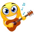 Smiley Emoticon playing his wooden Guitar