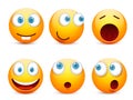 Smiley,emoticon set. Yellow face with emotions,mood. Facial expression, realistic emoji. Sad,happy,angry faces.Funny