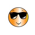 Orange smiley emoticon with sunglasses