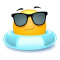 Smiley Emoticon wearing floater Royalty Free Stock Photo