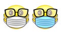 Smiley emoticons wear mask