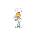 Smiley Face chef white candle character with white hat