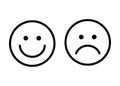 smiley face emoticon icon outline smile and sad expression