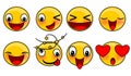 Smiley face emoticons illustrations set