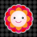 Smiley face flowers have cute colorful patterns