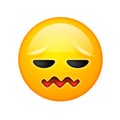 A smiley face with frustrated expressions, confounded emoji icon design, vector illustration.