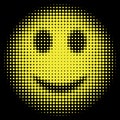 Smiley face in halftone dots style