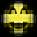 Smiley face in halftone dots style