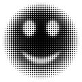 Smiley face in halftone dots style