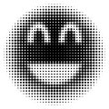 Smiley face in halftone dots style