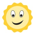 Smiley face happy emotions icon, yellow sun smiley face kind Royalty Free Stock Photo