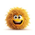 Smiley face happy hairy cartoon emoticon mascot