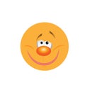 Smiley face icon or yellow emoticon with emotional funny face isolated Royalty Free Stock Photo