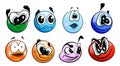 Set of funny emoticons in cartoon style on a white background Royalty Free Stock Photo