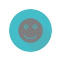 Smiley face in love long shadow icon. Simple glyph, flat vector of web icons for ui and ux, website or mobile application
