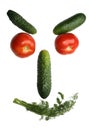 Smiley face made out of different vegetables Royalty Free Stock Photo