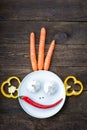 Smiley face made from vegetables Royalty Free Stock Photo