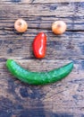 Smiley face made of vegetables Royalty Free Stock Photo